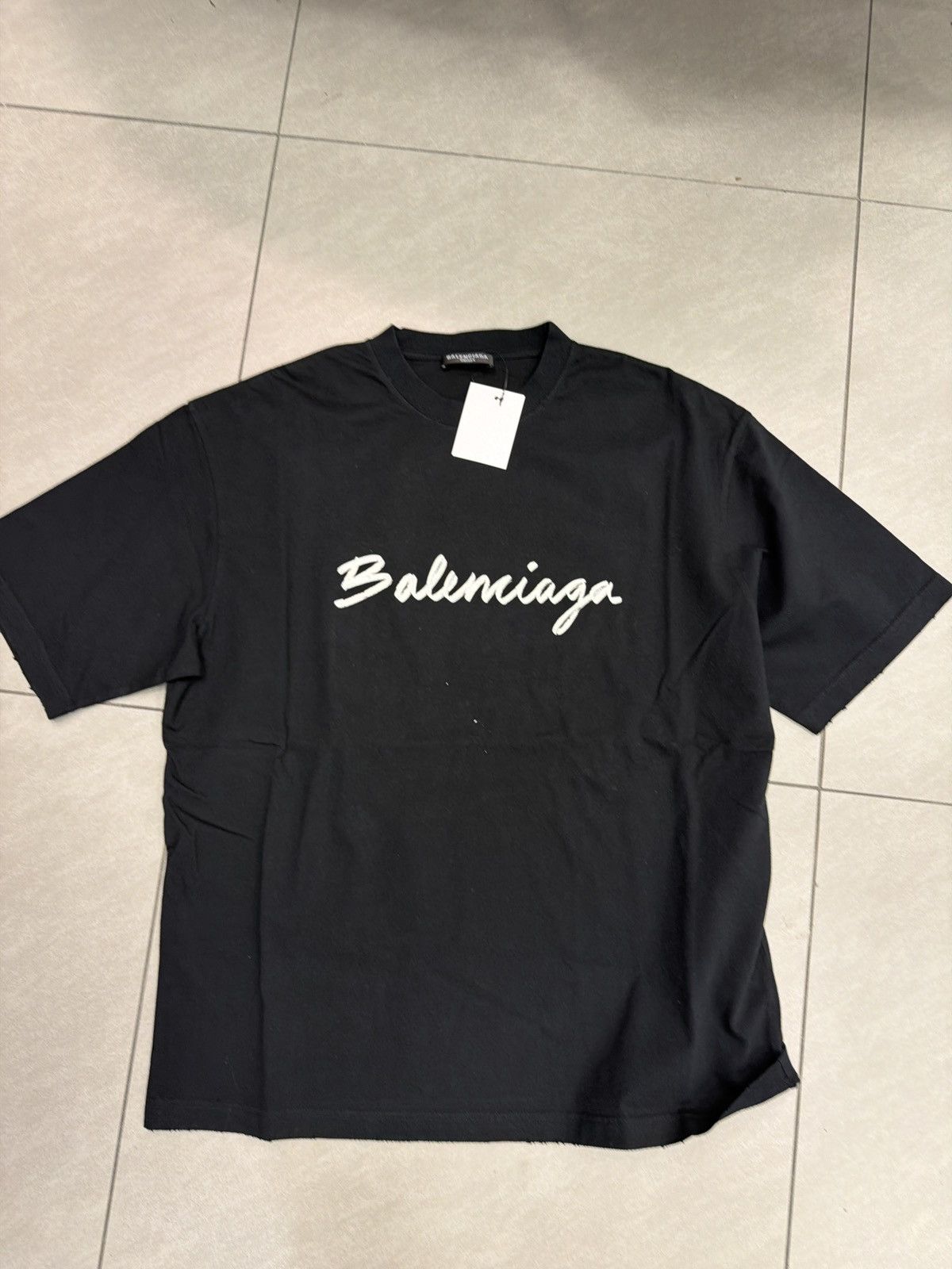 Balenciaga Balenciaga logo t shirt black white Size US L / EU 52-54 / 3 - 1 Thumbnail