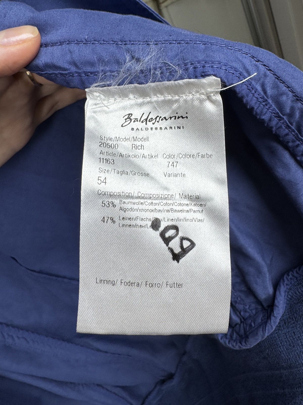 Baldessarini Baldessarini made in Italy blue linen cotton bomber jacket Size US L / EU 52-54 / 3 - 13 Thumbnail