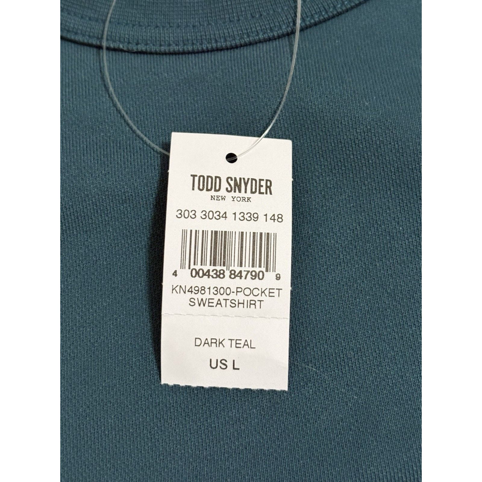 Todd Snyder Todd Snyder Dark Teal Pocket Crewneck Sweater NWT Mens Large Size US L / EU 52-54 / 3 - 6 Thumbnail