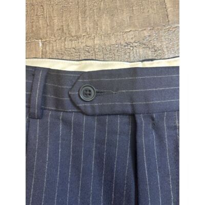 Coppley Designer Men's Pinstripe 2-pc Suit Coppley Navy Business For Size 38R - 9 Thumbnail