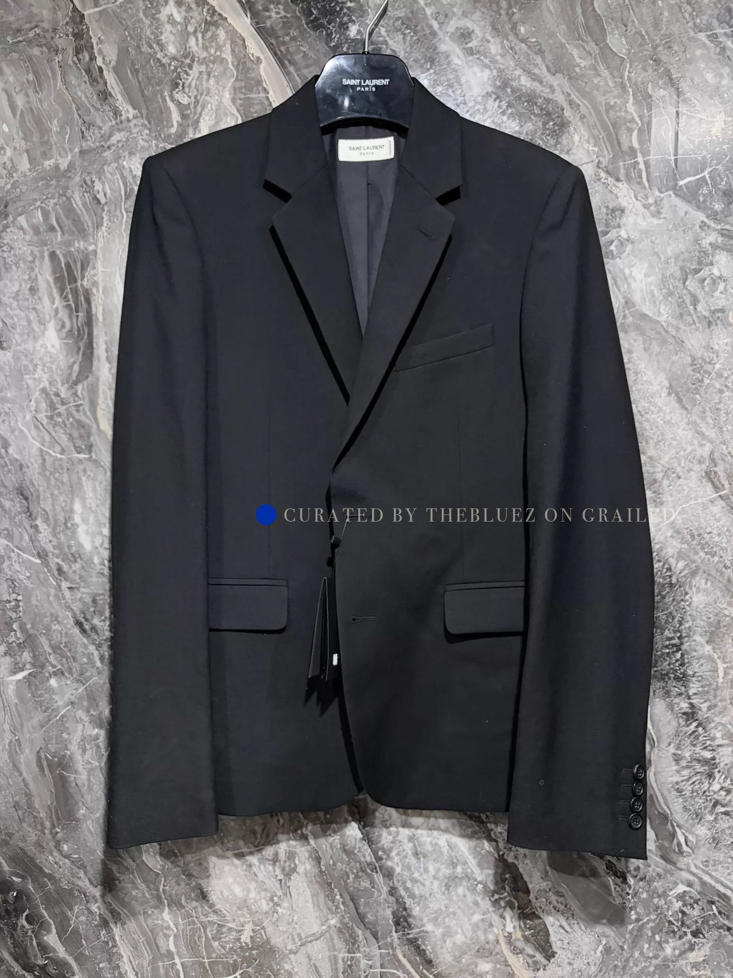 Saint Laurent Paris Classic Smoking Jacket in Sleek Black Size US M / EU 48-50 / 2 - 1 Thumbnail