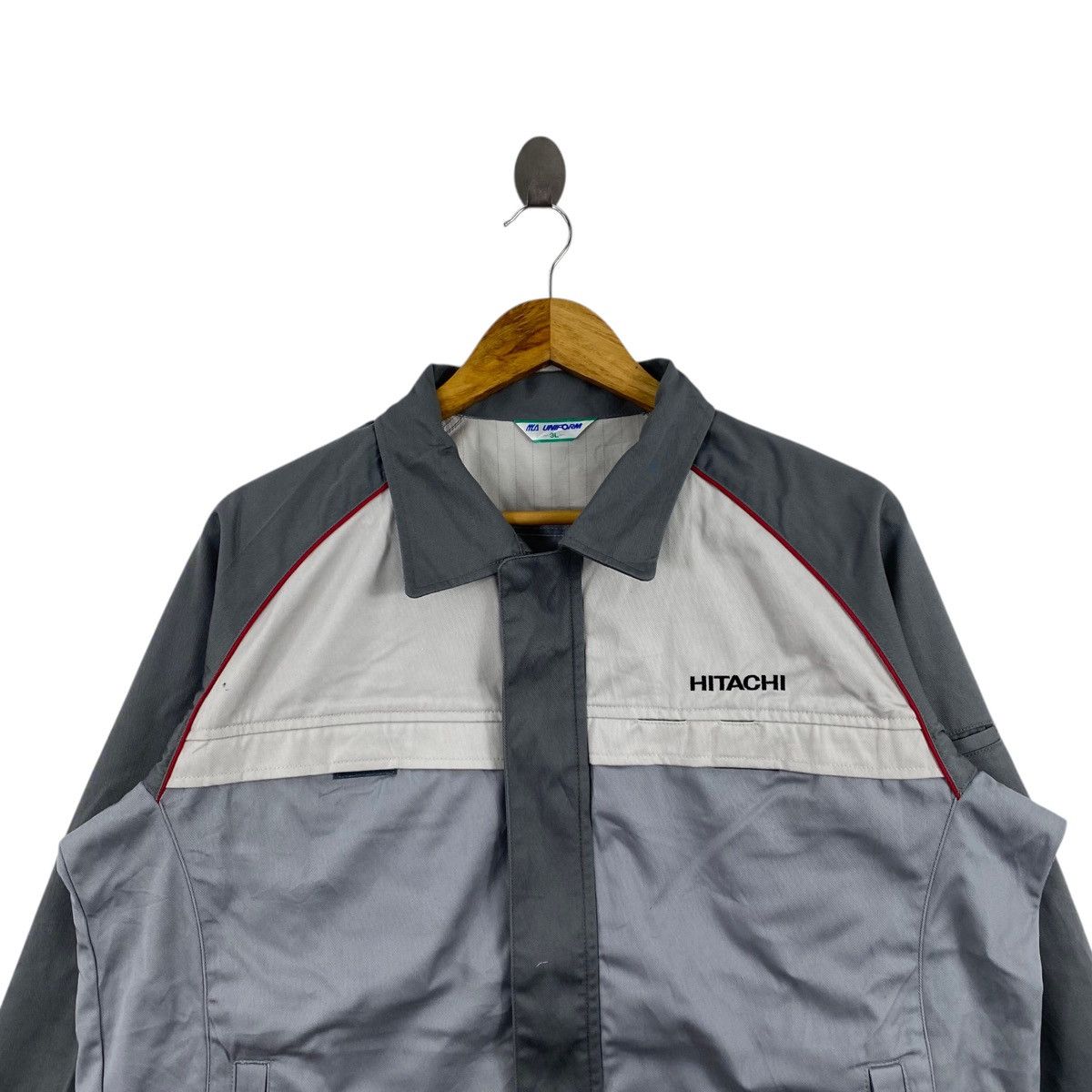 Formula 1 Vintage HITACHI Racing Team Formula One Zipper Grey Jacket Size US XXL / EU 58 / 5 - 2 Thumbnail