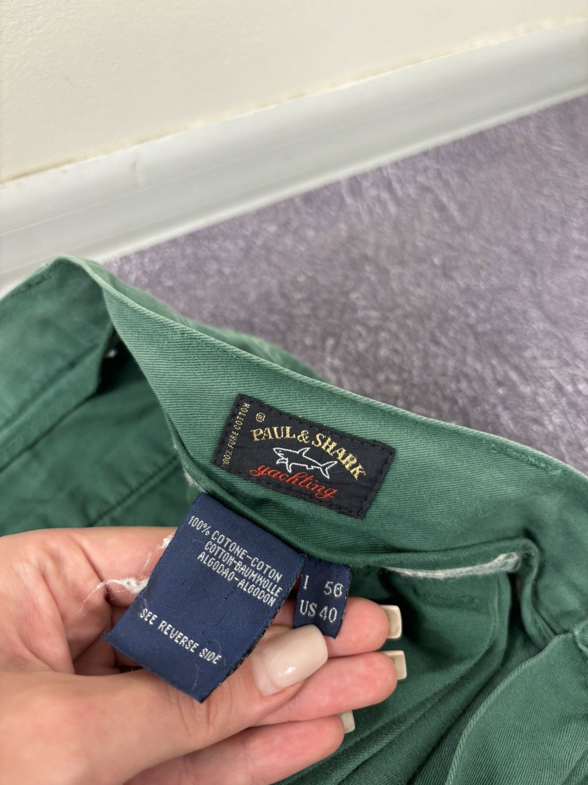 Paul & Shark Vintage Paul & Shark Yachting Men’s Faded Green Shorts Size US 40 / EU 56 - 11 Thumbnail