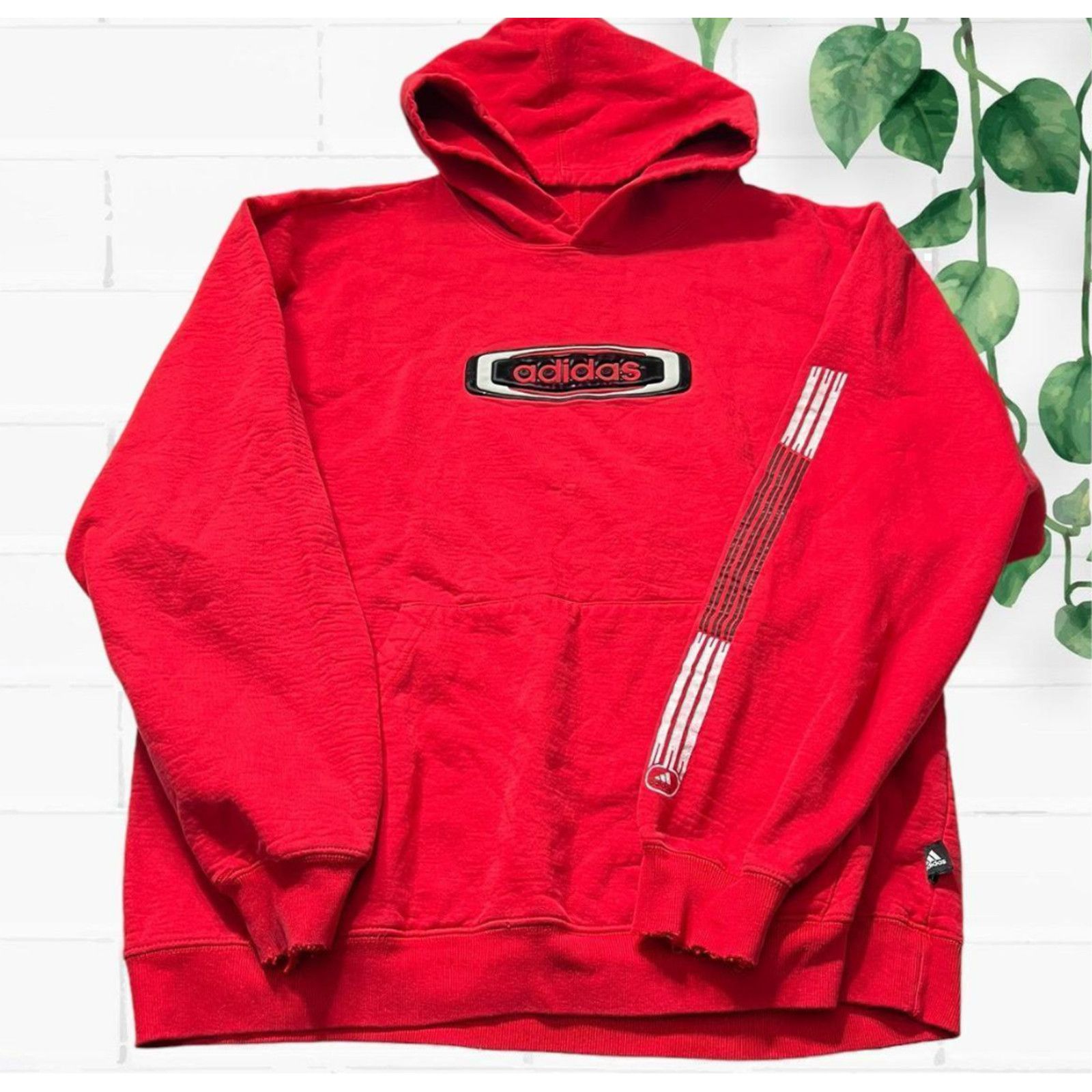 Adidas Vtg adidas red hoodie Size US M / EU 48-50 / 2 - 3 Thumbnail