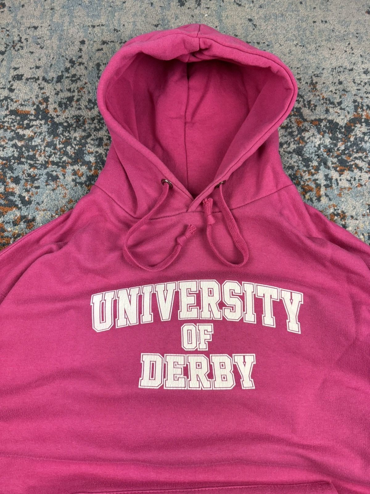 Vintage Vintage 90s University of Derby college oversized hoodie Y2K Size US XL / EU 56 / 4 - 4 Thumbnail