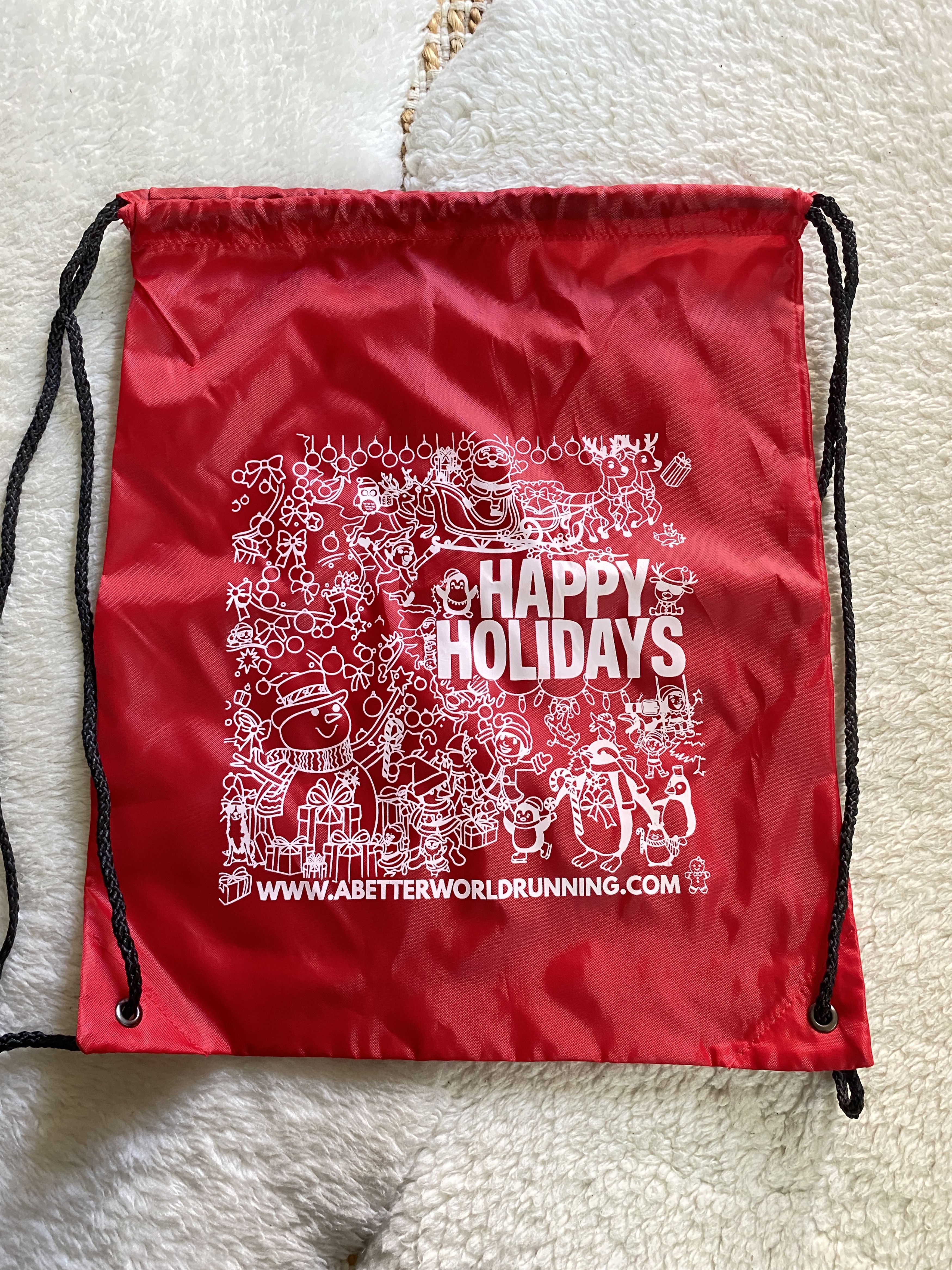 Other Red “Happy Holidays” Drawstring Bag – Brand New Size ONE SIZE - 11 Thumbnail