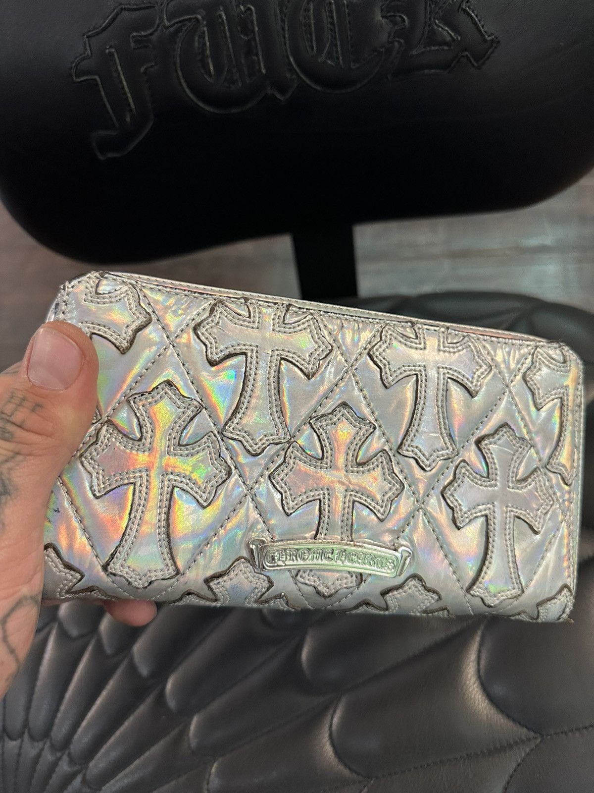 Chrome Hearts Chrome Hearts METALLIC LSD ACID CROSS PATCH WALLET Size ONE SIZE - 6 Thumbnail