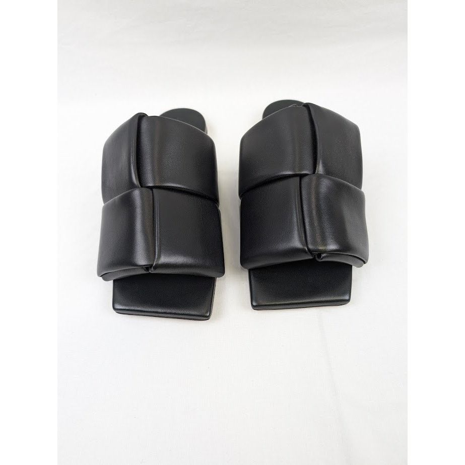 Bottega Veneta o1rshd1 Q:2 / Nappa Lagoon Leather Sandals in Black Size US 9 / EU 42 - 16 Thumbnail