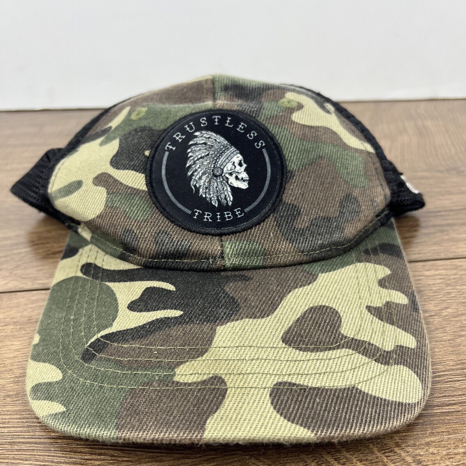Other Trustless Tribe Hat Green Camo Hat Adjustable Adult Size Hat Size ONE SIZE - 4 Thumbnail