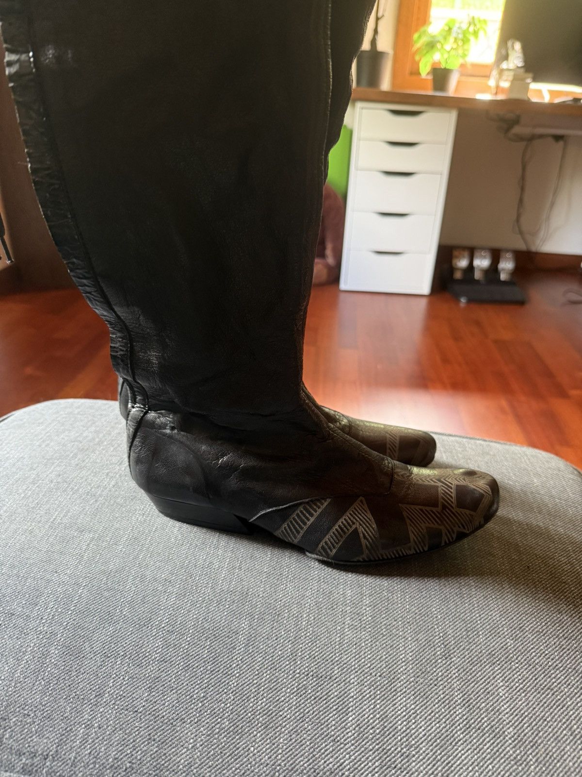 Marithe + Francois Girbaud Marithé François Girbaud Over-the-Knee Lace-Up Leather Boots Size US 7 / IT 37 - 3 Thumbnail