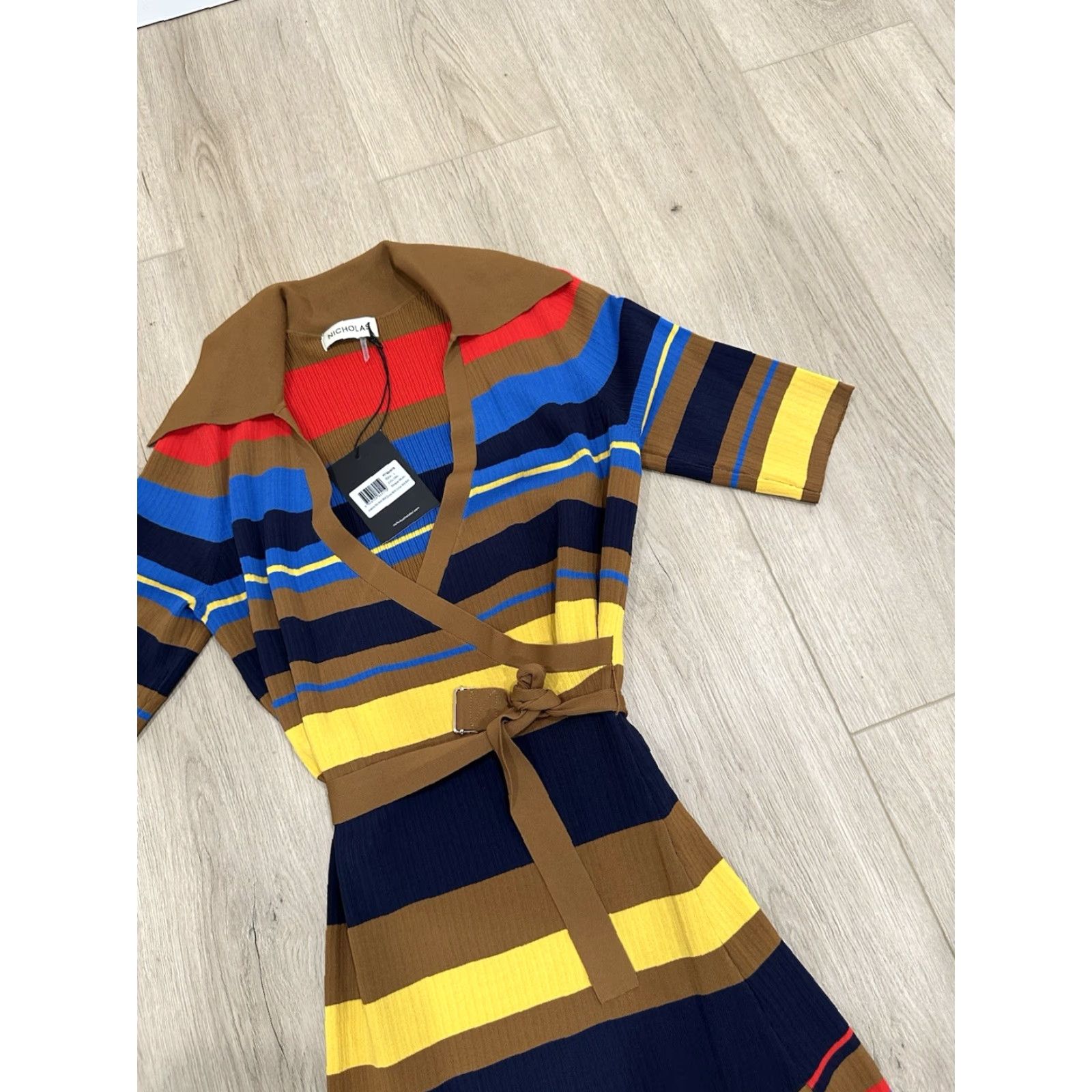NICHOLAS **NWT Nicholas Large Collared Stretch Midi Dress Sz L Multicolor** User: NWT Nicholas Collared Stretch Midi Dress Sz L Multicolor Size L / US 10 / IT 46 - 3 Thumbnail