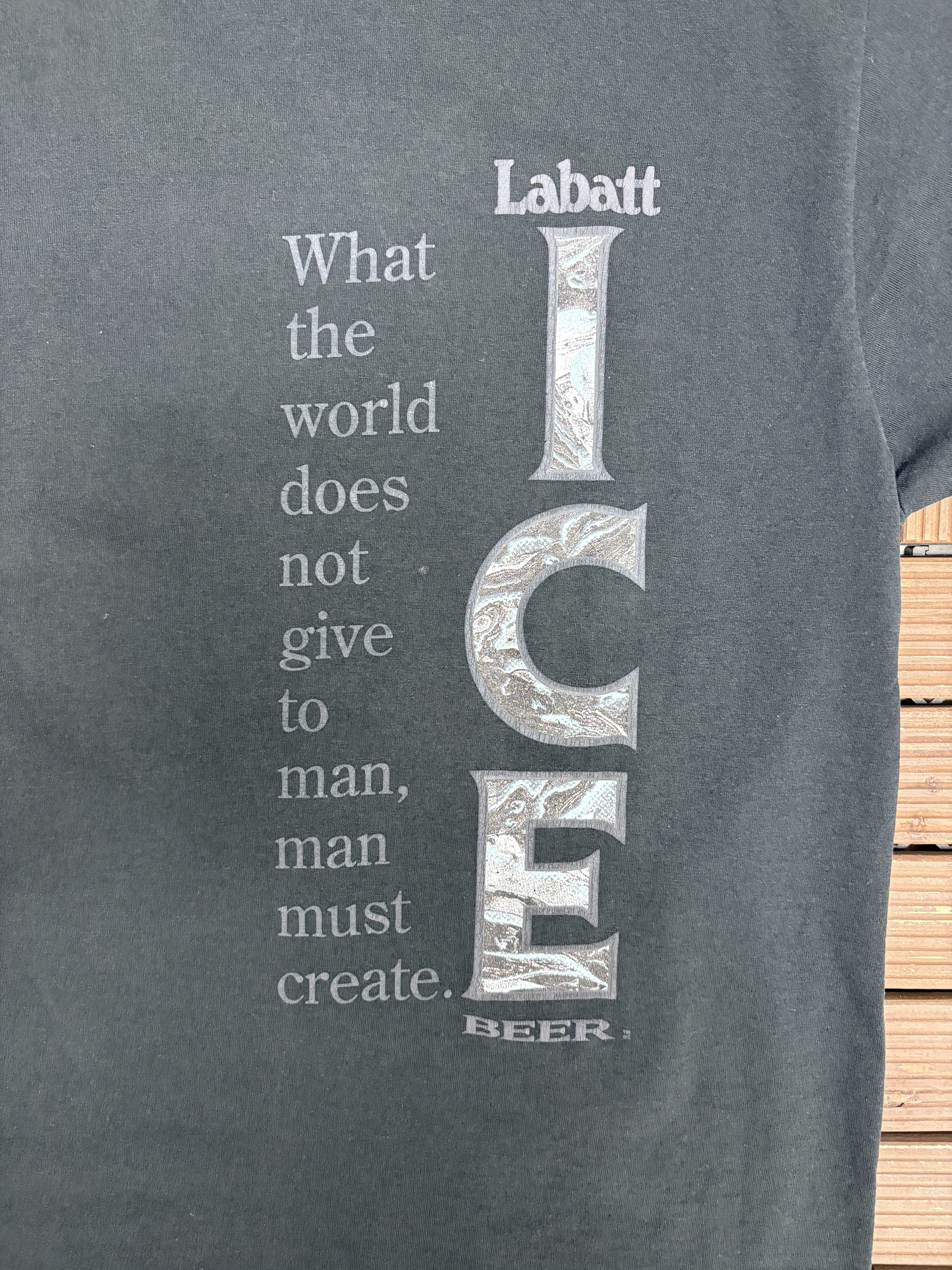 Vintage Labatt Ice Beer Vintage Black T-Shirt Tee Size US XL / EU 56 / 4 - 2 Thumbnail