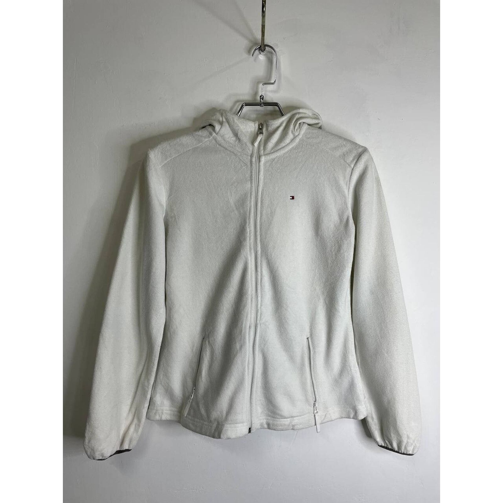 Tommy Hilfiger Vintage Tommy Hilfiger White Full-Zip Fleece Hoodie Size S Size S / US 4 / IT 40 - 1 Thumbnail