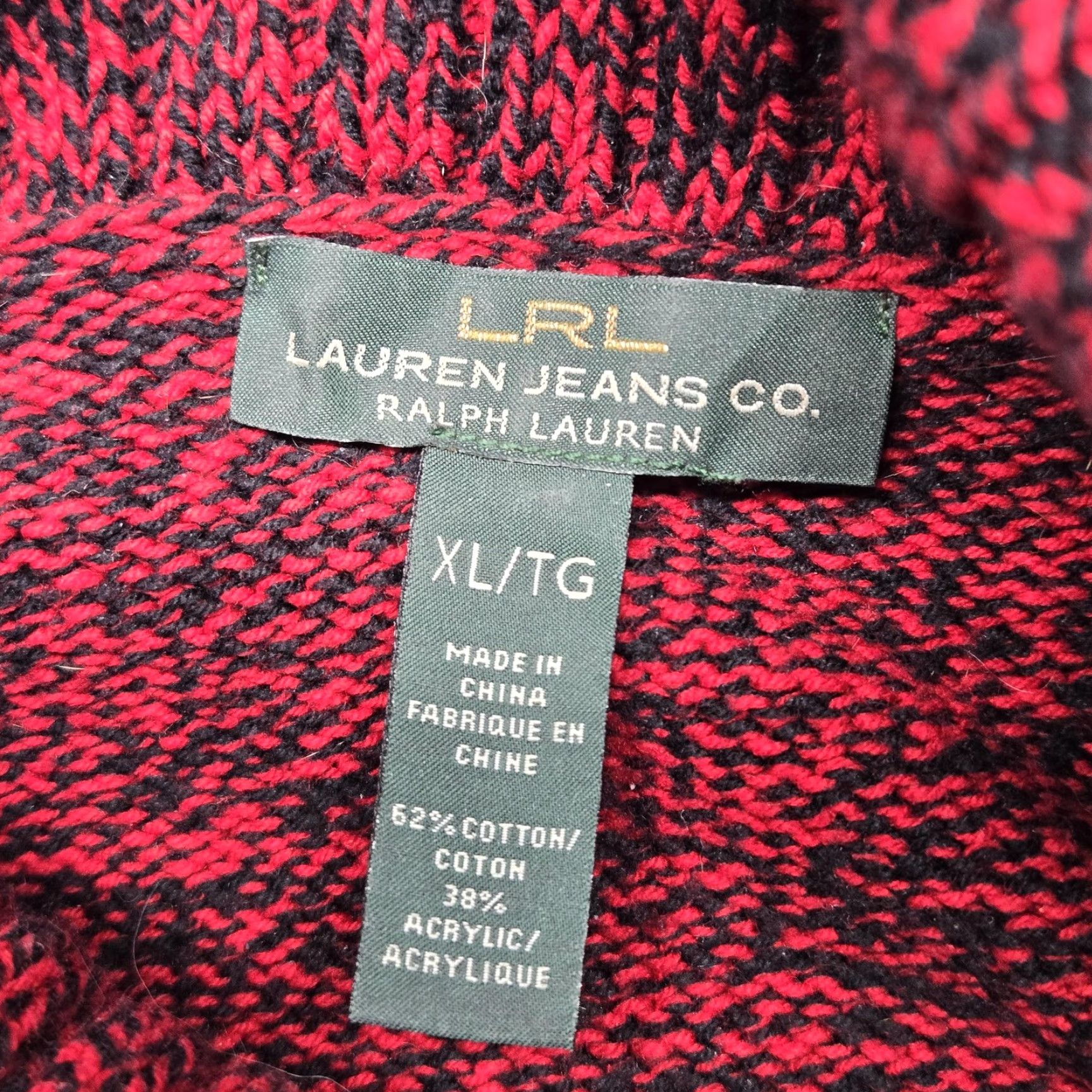 Vintage Lauren Jeans Co. Ralph Lauren Sweater Womens XL Red Cowl Neck Pullover Size XL / US 12-14 / IT 48-50 - 5 Thumbnail