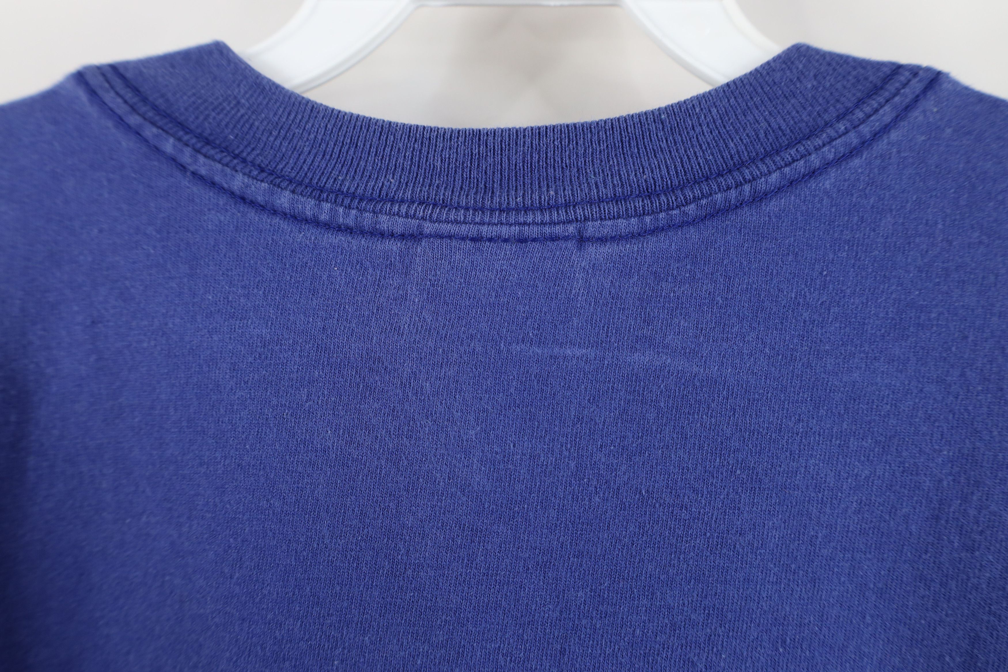 Vintage Vintage 90s Streetwear Blank Heavyweight Cotton T-Shirt Blue Size US XL / EU 56 / 4 - 9 Thumbnail