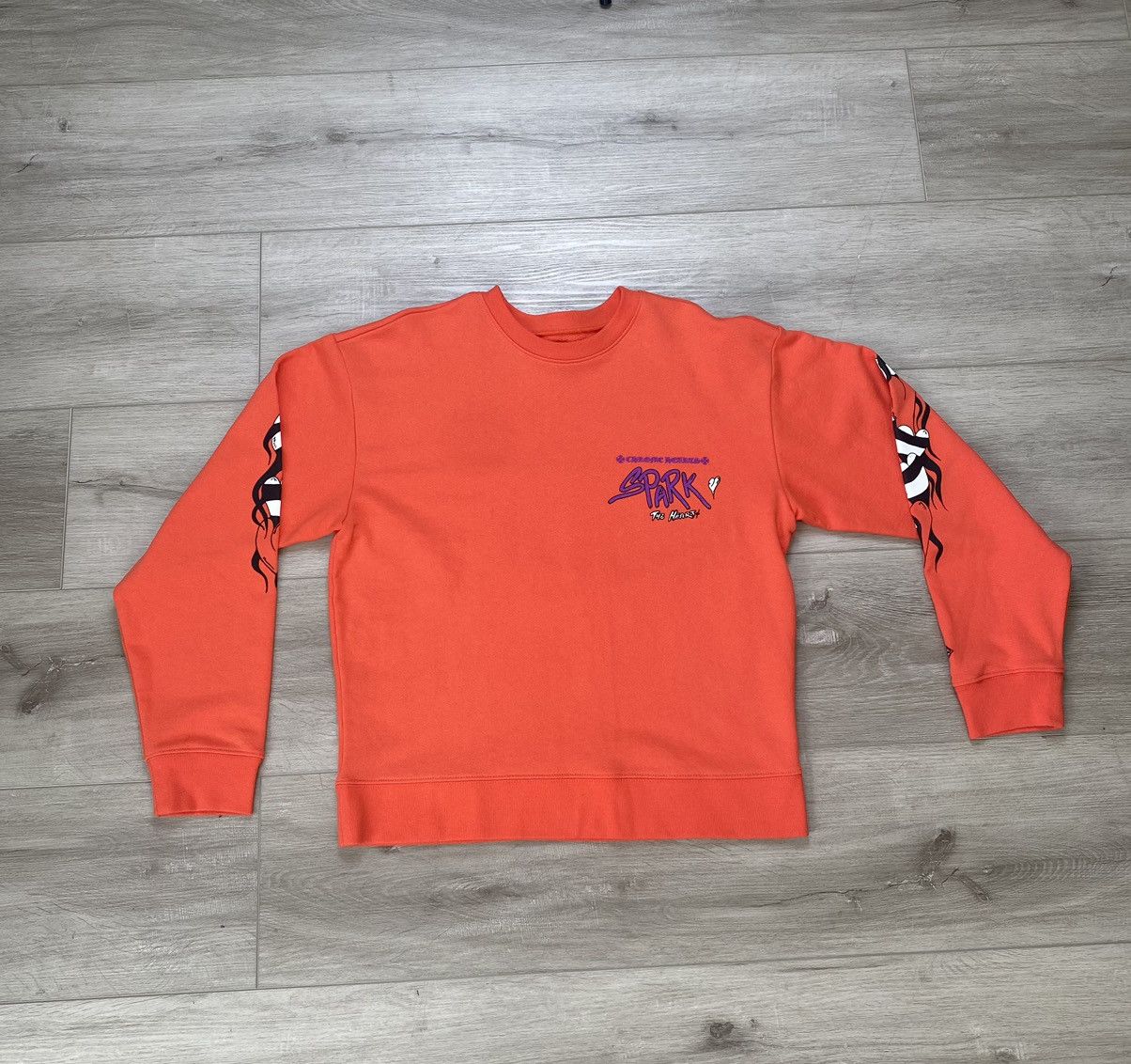 image of Chrome Hearts Matty Boy “Spark” Crewneck in Red, Men's (Size Medium)