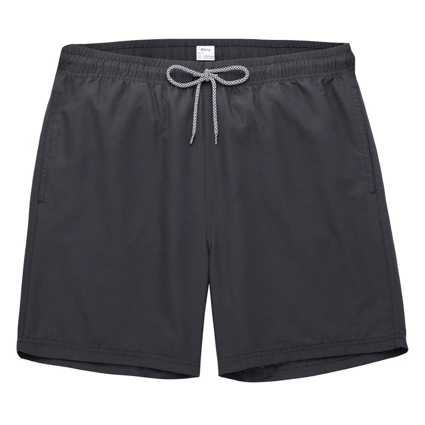 Vintage Trunks Shorts Mens M Gray Biwisy Swim Quick Dry Elastic Waist Drawstring Beach Men Size US 31 - 3 Thumbnail