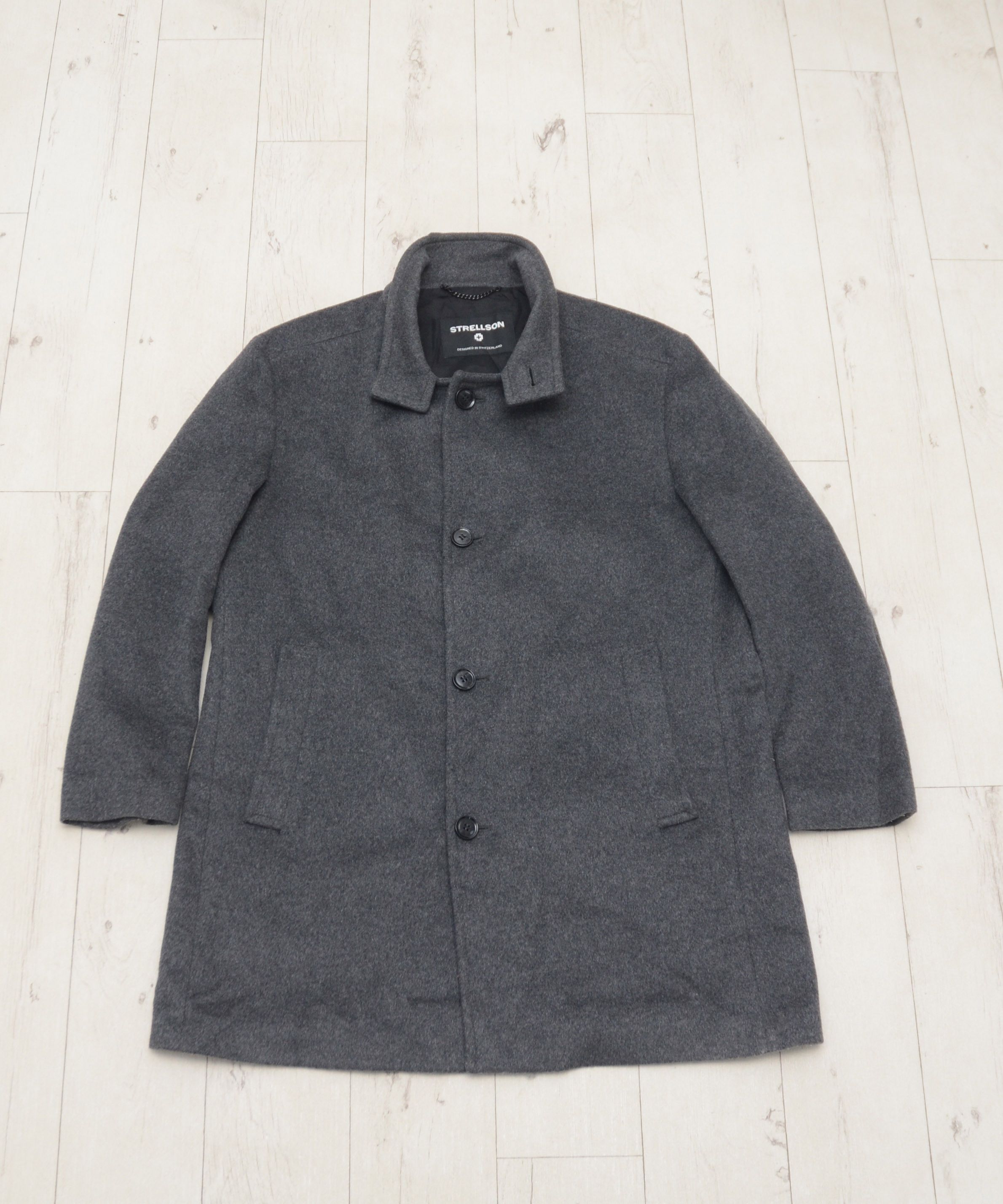 Strellson Finchley 2.0 Gray Coat Size 56 XL Wool Cashmere