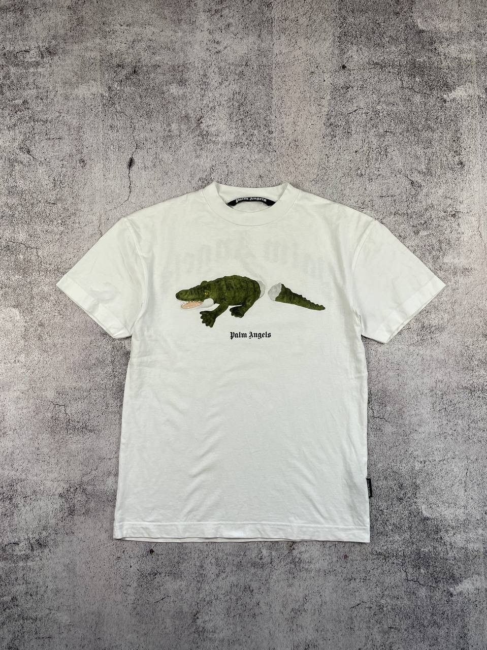image of Vintage Palm Angels Crocodile White Tshirt, Men's (Size Small)