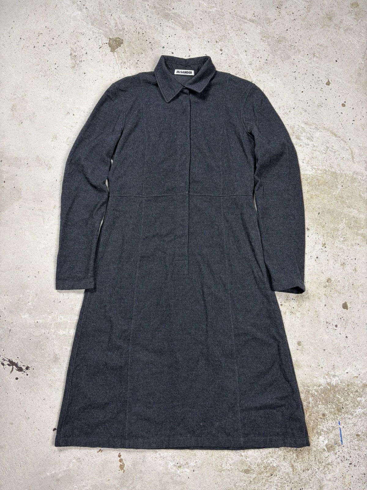 Jil Sander Jil Sander Virgin Wool Blend Black/Gray Long Sleeve Dress Size XS / US 0-2 / IT 36-38 - 1 Thumbnail