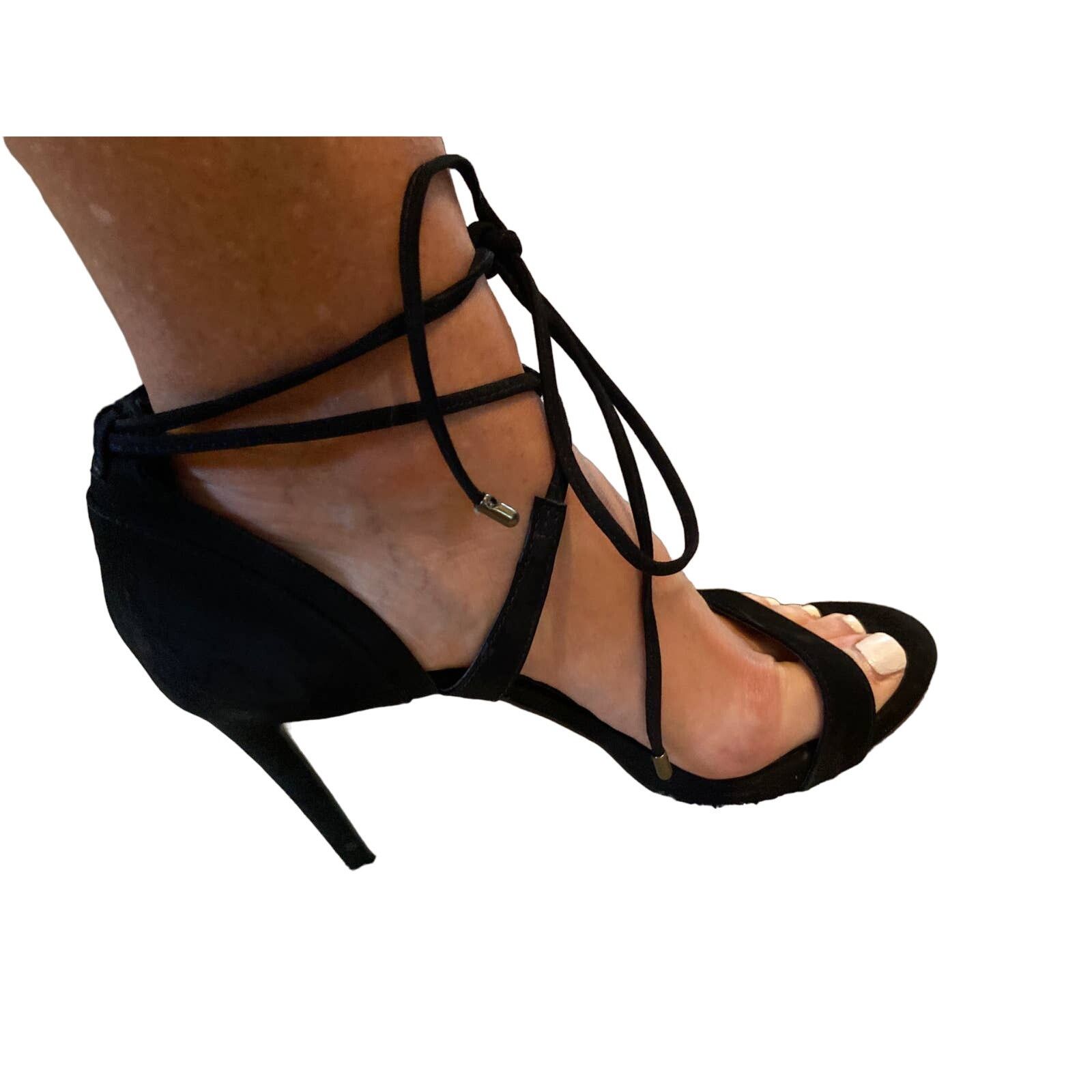 Other Gianni Bini Suede Black Women’s Heels Wrap Ankle Strap 9.5 Size US 9.5 / IT 39.5 - 1 Thumbnail