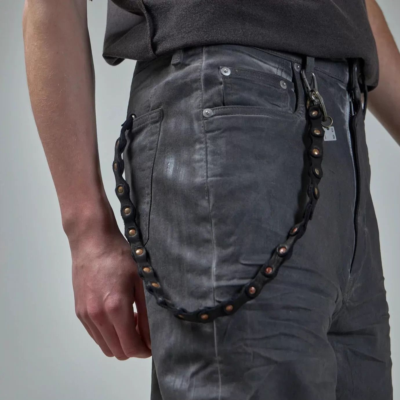 Guidi Guidi Distressed Horsehide Pants Chain Silver-Buckle 69cm Size ONE SIZE - 6 Thumbnail