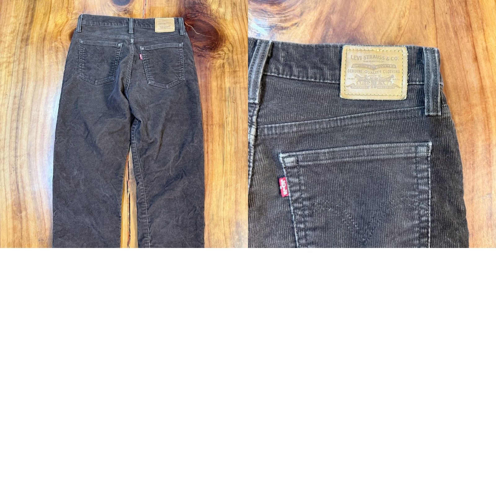 Levi's Levi's Wedgie Straight Pants Women's 28 x 8 Corduroy H4-9 LVC Premium Stretch Brown 90s Vintage Womens Jeans Shirt? Size 28" / US 6 / IT 42 - 8 Thumbnail