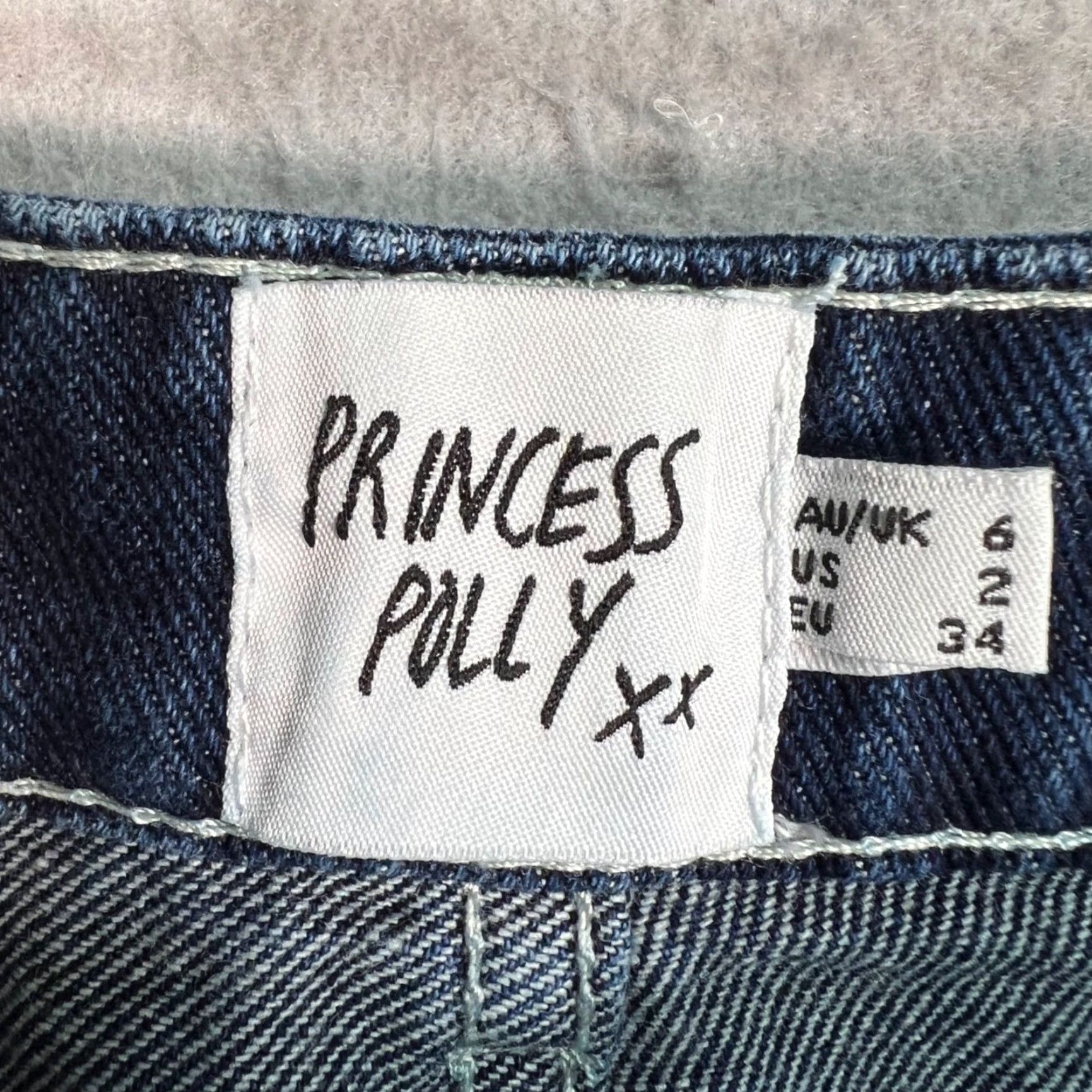 PRINCESS POLLY Princess Polly Womens Size 2 High-Waisted Straight Leg Denim Carpenter Jeans Size 26" / US 2 / IT 38 - 3 Thumbnail