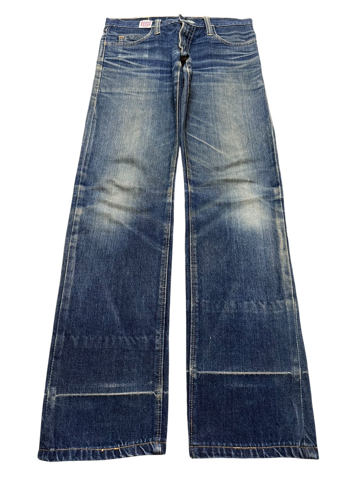 KMRii Vintage Japanese Brand Mud Wash Faded Whiskers Style Jeans Size US 31 - 1 Thumbnail