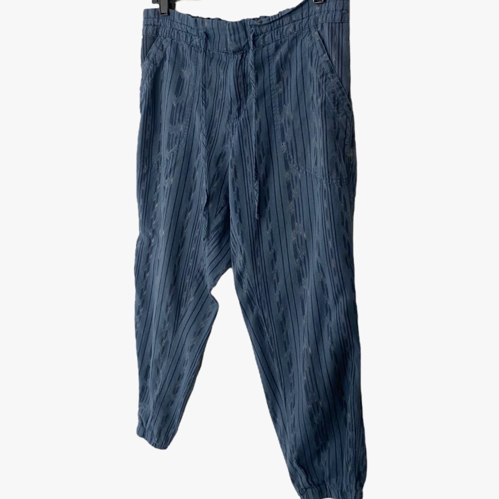 Prana prAna Arlie Slim-Fit Jogger Pants Blue Mid-Rise Ankle Length Women M Regular Slim Casual Beac h Bohemian Festival Nature Pockets Elastic Waist Size 32" / US 10 / IT 46 - 2 Thumbnail