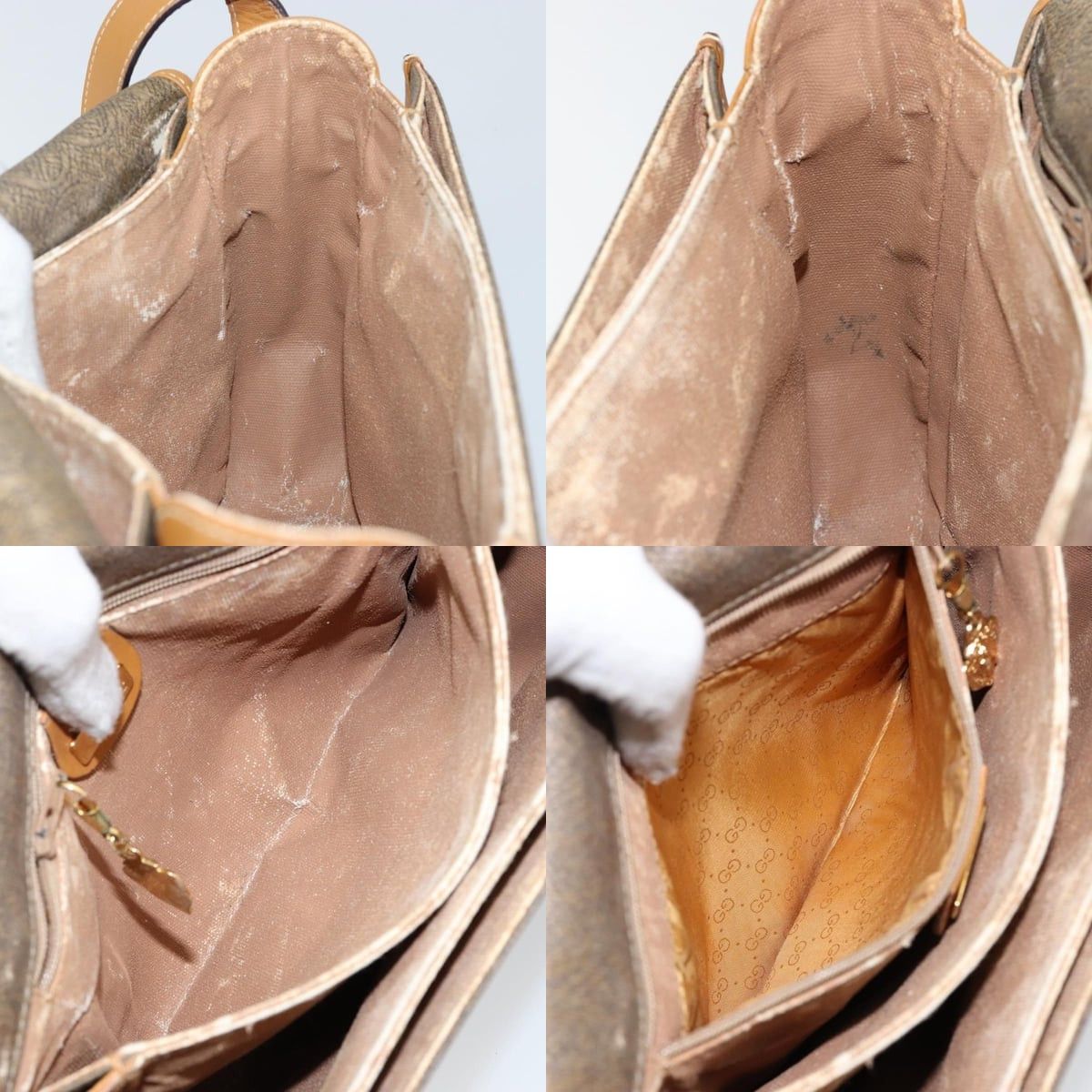 Gucci GUCCI Shoulder Bag Canvas Leather Beige Gold 001 14 001 14 Size ONE SIZE - 12 Thumbnail