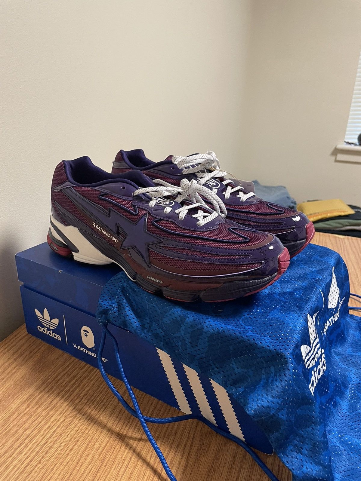 Adidas × Bape Men’s 12.5 Purple Bape Adidas Orketro Dead Stock Size US 12.5 / EU 45-46 - 4 Thumbnail