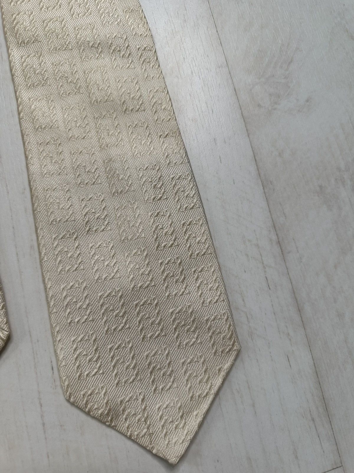 Designer × Fendi × Vintage Fendi monogram ecru tie Size ONE SIZE - 2 Thumbnail