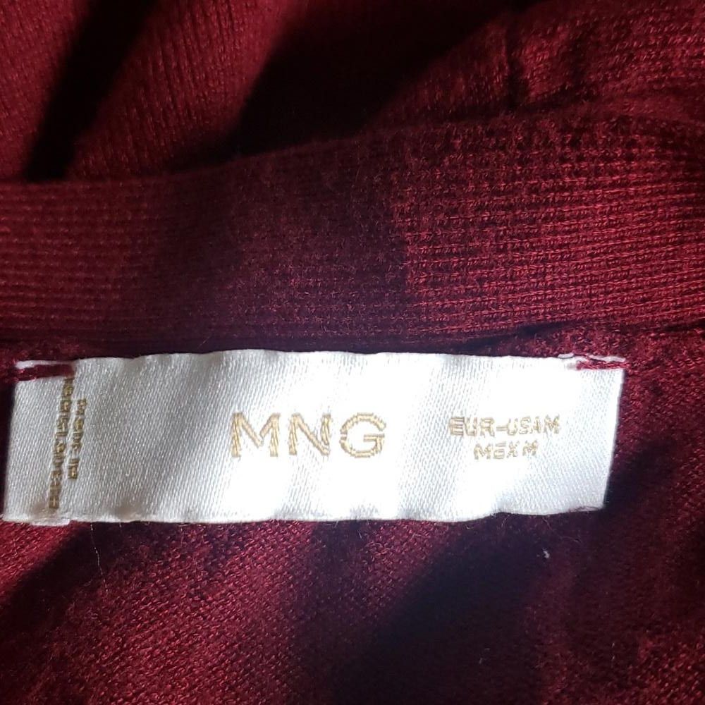 Mango CT1958 Mango MNG Burgundy Knee Length Open Sweater Duster M Size M / US 6-8 / IT 42-44 - 7 Thumbnail