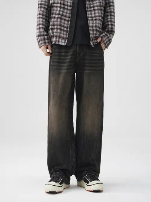Jean Vintage washed distressed whisker loose fit American jeans Size US 32 / EU 48 - 1 Thumbnail