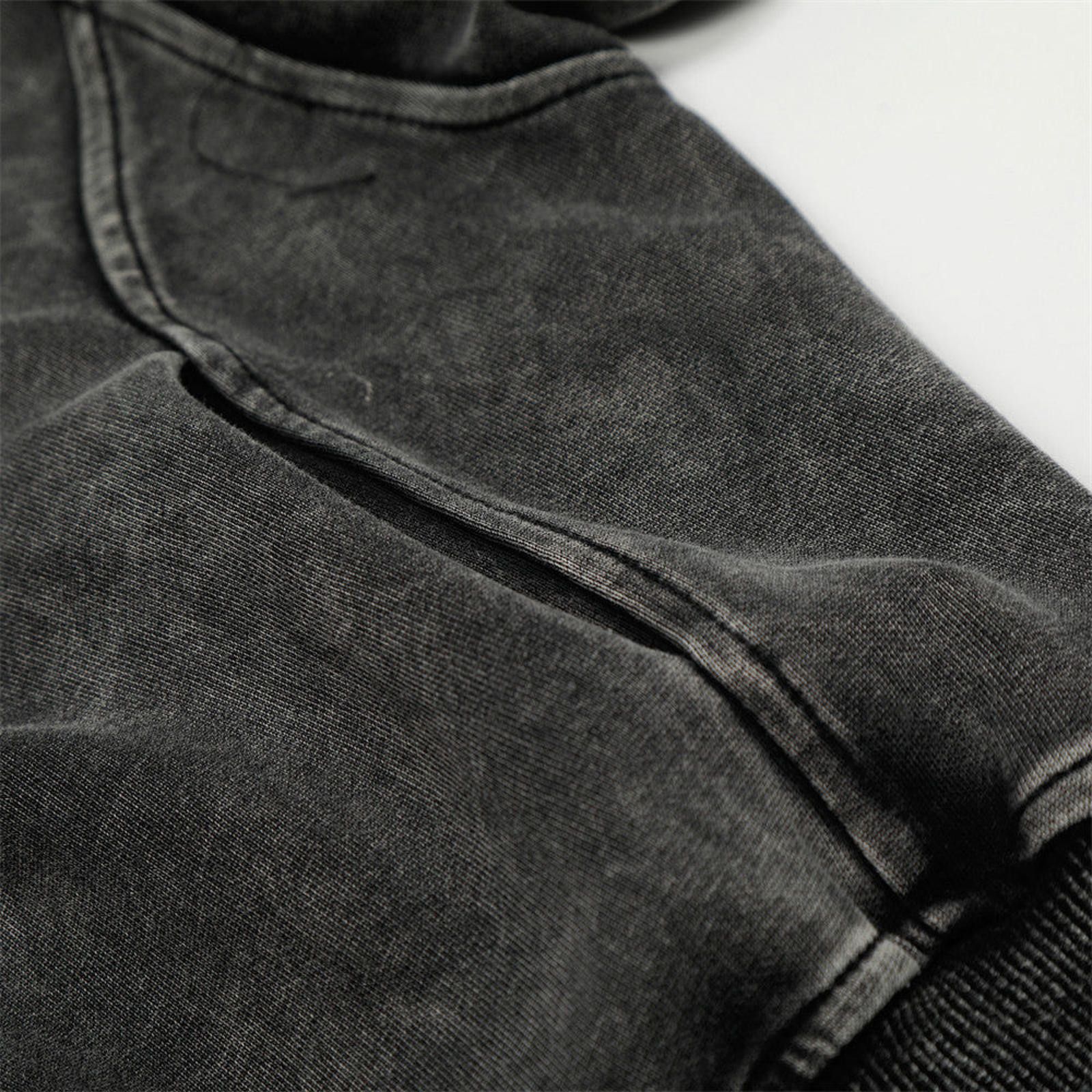 Vintage Cropped Grunge Black Zip-Up Hoodie Artistic Patchwork Size M / US 6-8 / IT 42-44 - 3 Thumbnail