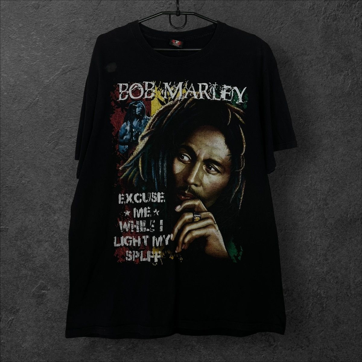 Band Tees × Vintage Bob Marley EXCUSE ME WHILS I LIGHT MY SPLFF Rock Yeah Tee Size US XL / EU 56 / 4 - 1 Thumbnail