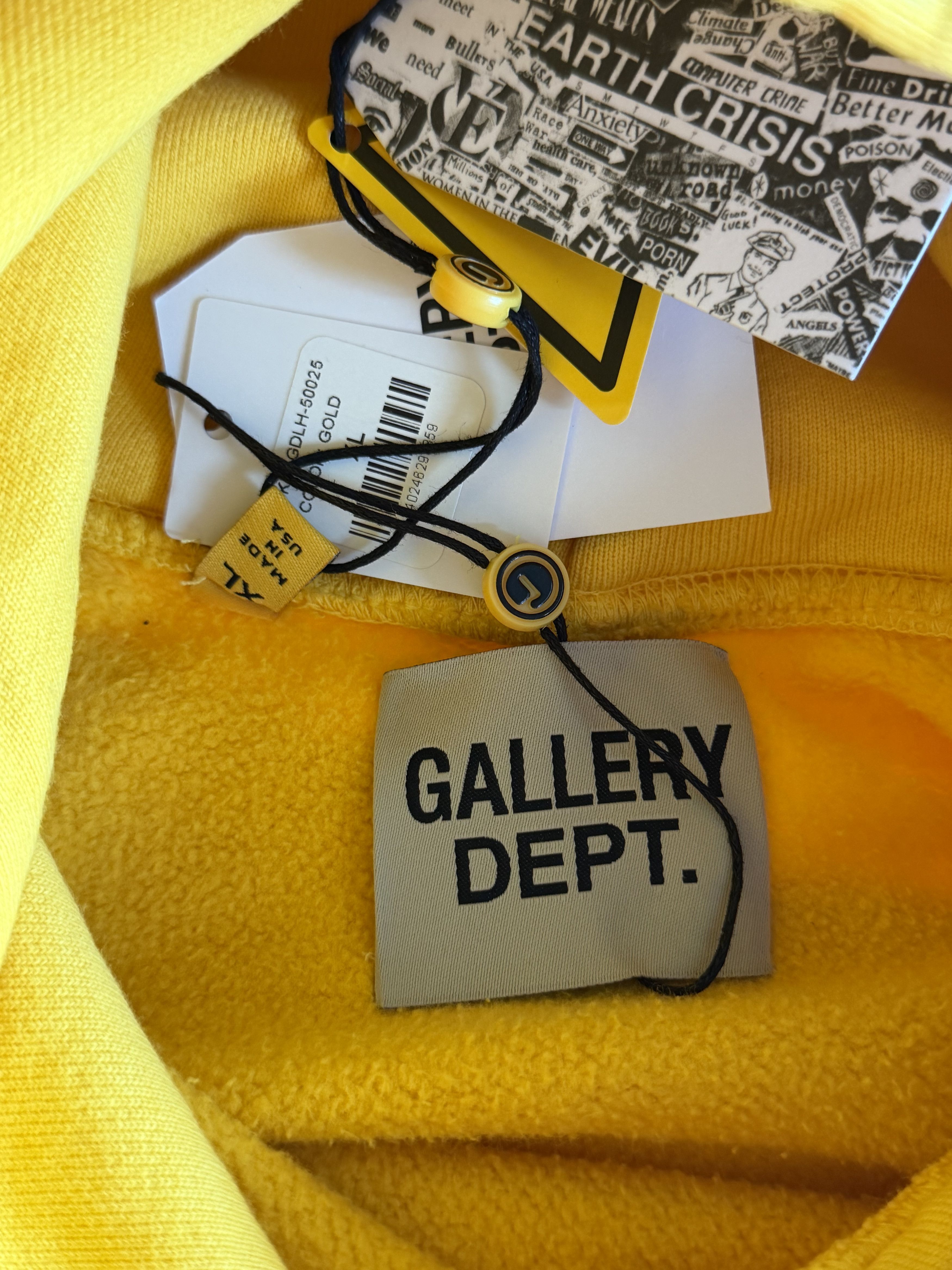 Gallery Dept. Gallery Dept Yellow & Black Logo Hoodie Size US XL / EU 56 / 4 - 3 Thumbnail
