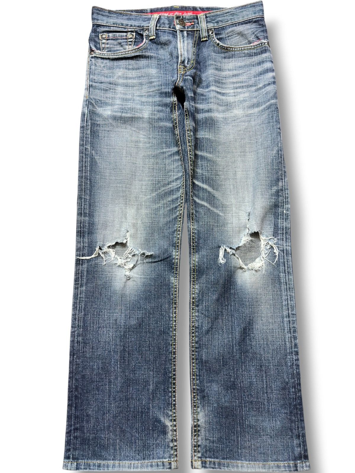 Edwin Vintage Edwin 503 Edge Of Blue Jeans Faded Distressed Denim Size US 31 - 1 Thumbnail