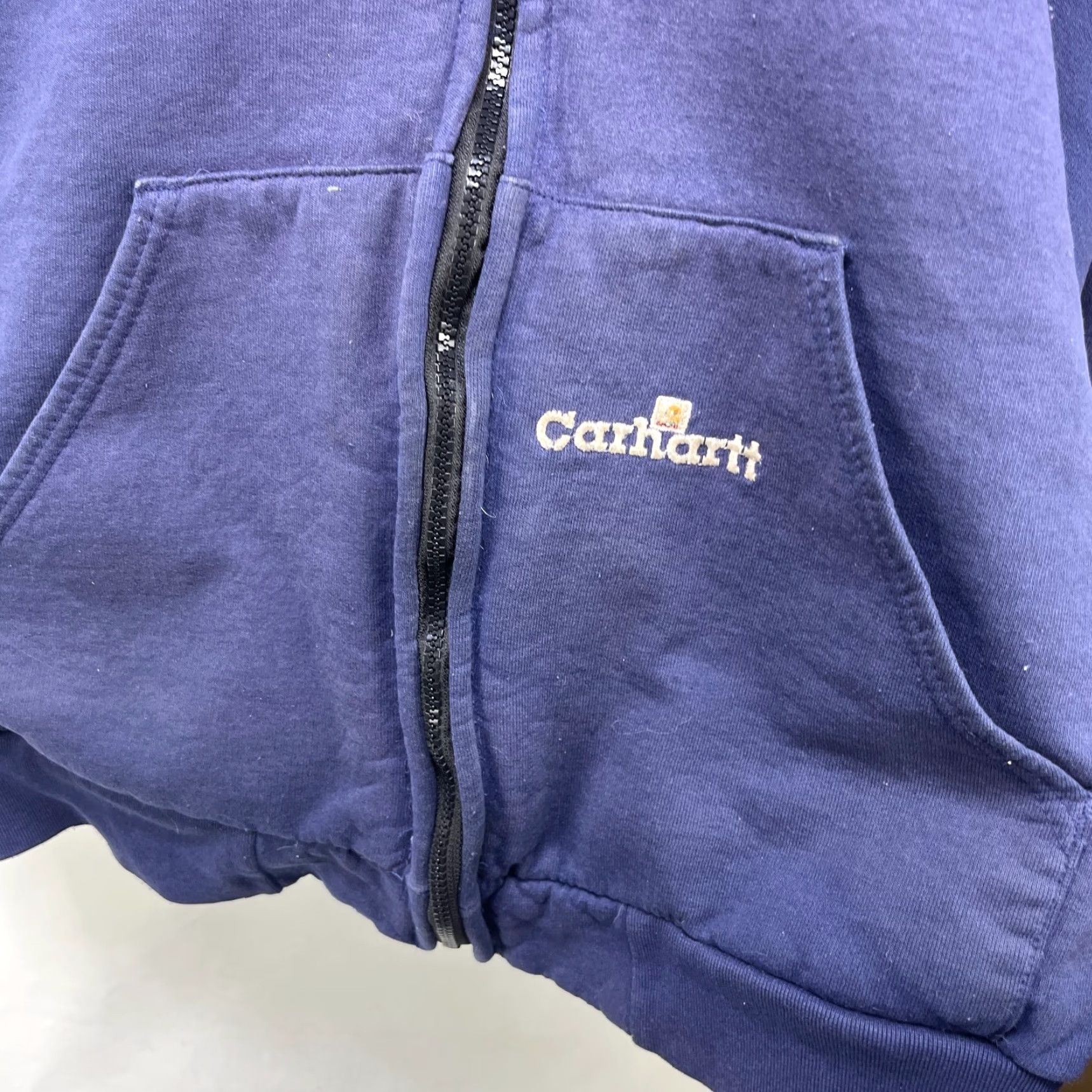 Nike VINTAGE Carhartt Sun Faded Zip Up Hoodie Large Thermal Shirt Mens 90s Logo Pockets Corduroy Size US L / EU 52-54 / 3 - 2 Thumbnail