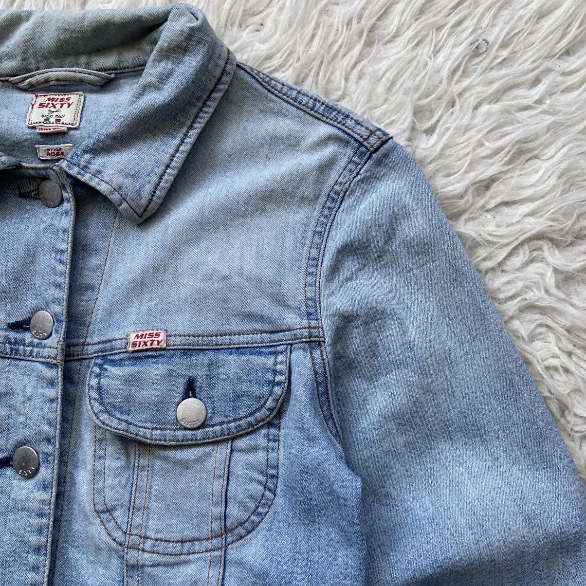 Miss Sixty 📌 Vintage 00s Miss Sixty Denim Crop Y2K Jacket Size XS / US 0-2 / IT 36-38 - 3 Thumbnail