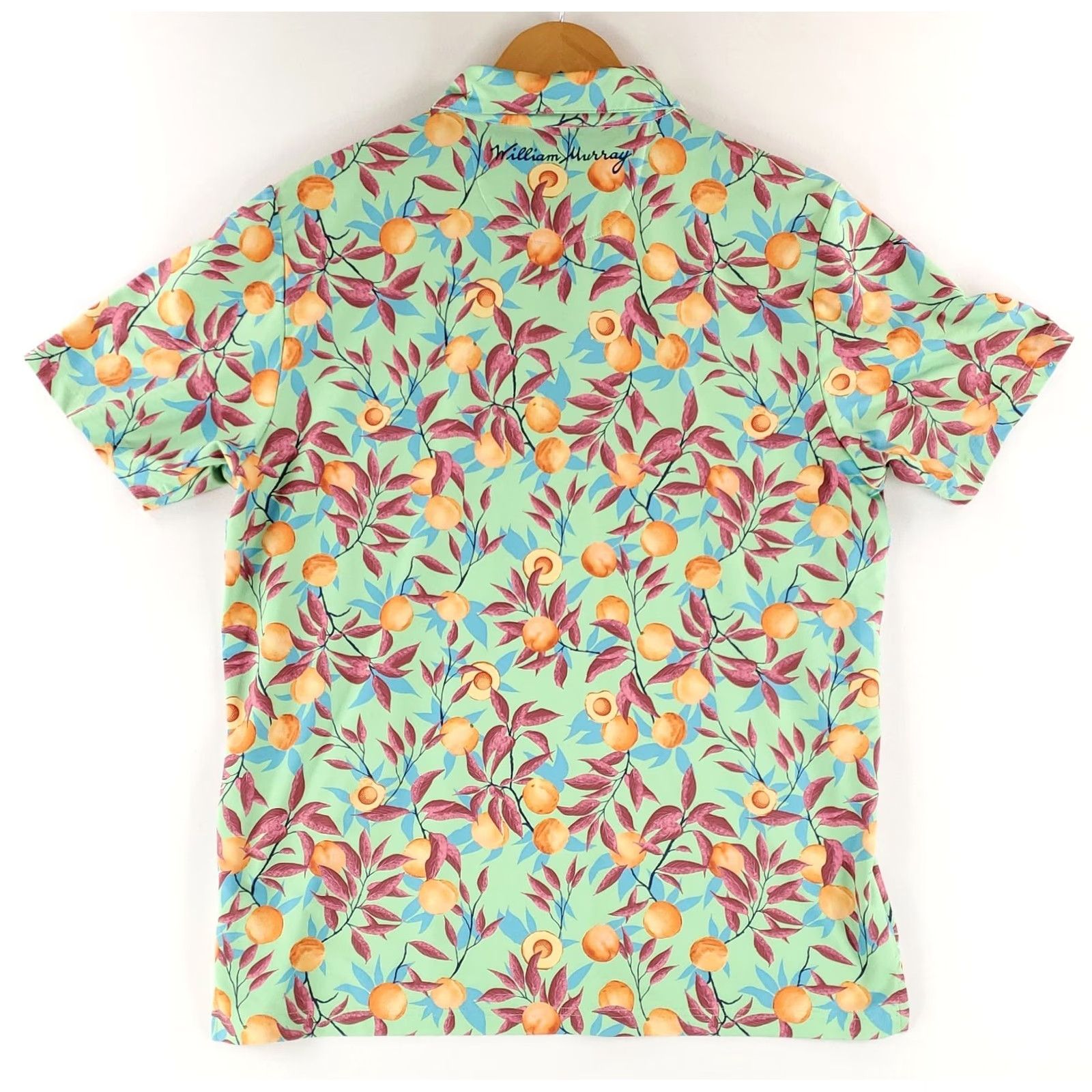 Vintage William Murray Polo Shirt Thats A Peach Hon AOP Print Green Golf Mens L Size US L / EU 52-54 / 3 - 5 Thumbnail