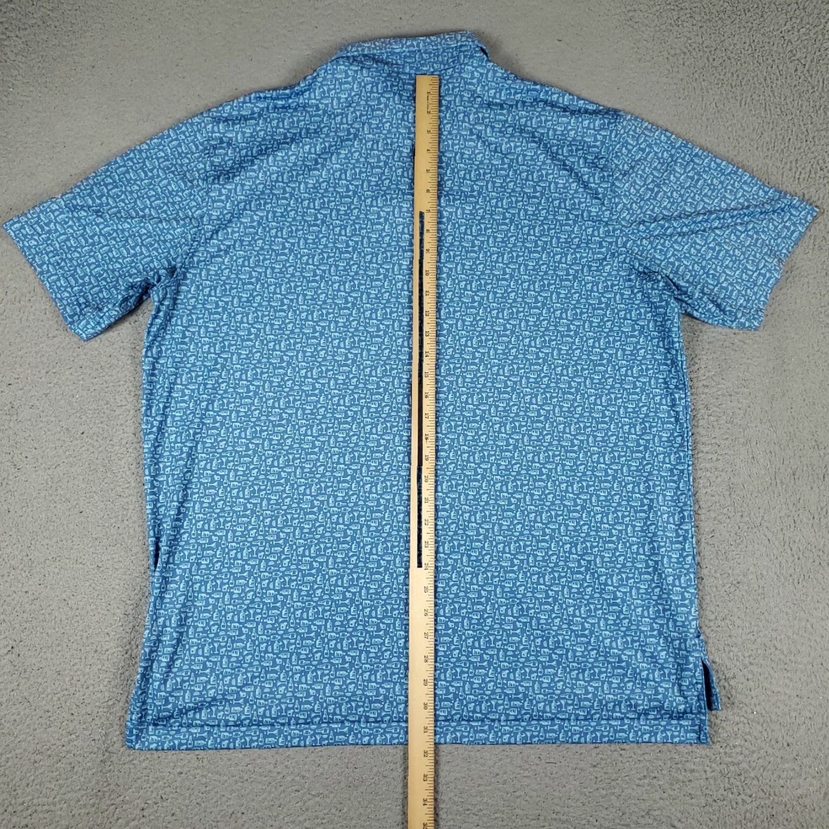 Peter Millar Peter Millar Polo Shirt Mens XL Blue Geometric Print Golf Activewear Size US XL / EU 56 / 4 - 4 Thumbnail