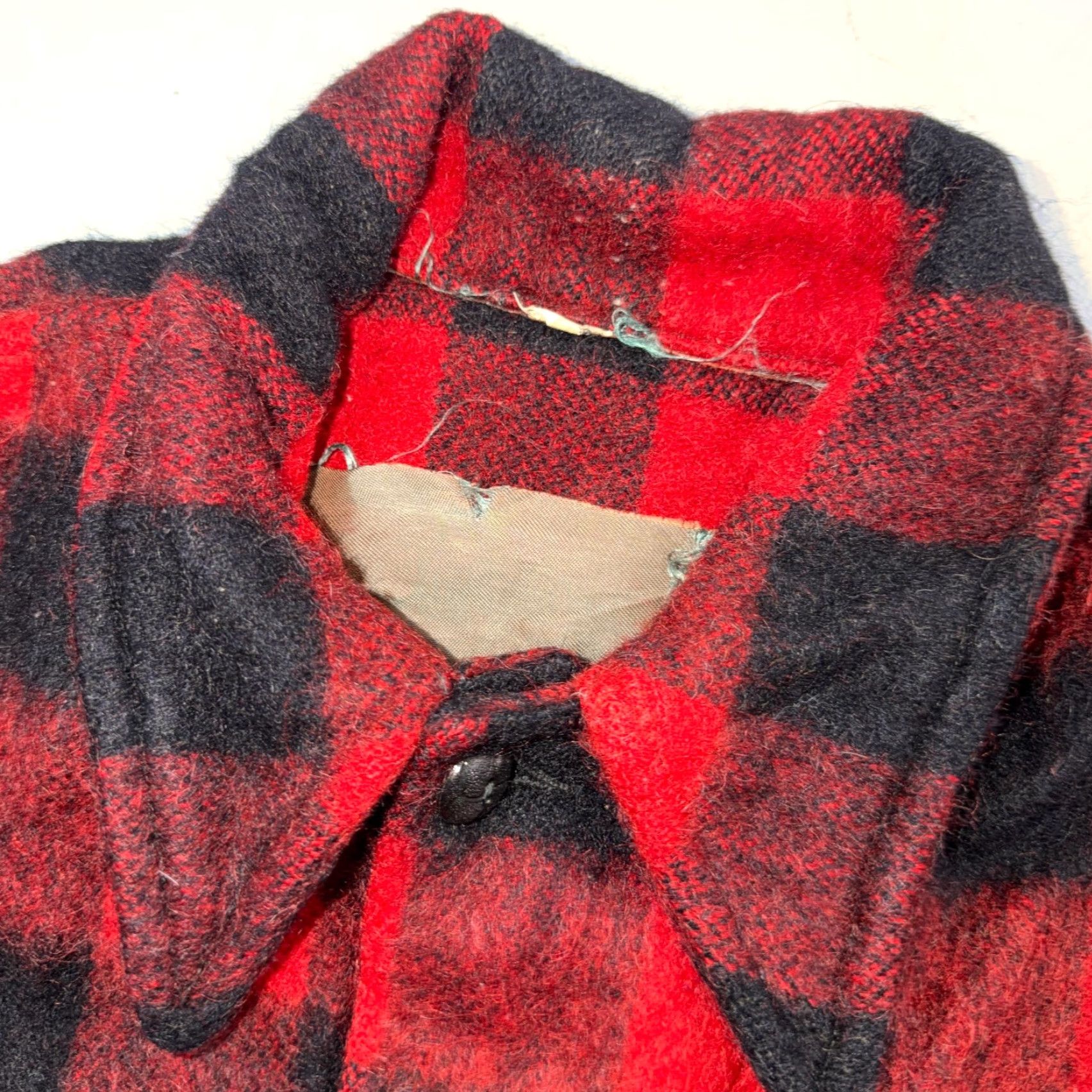 Vintage VTG 1950s Wool Buffalo Plaid Mackinaw Heavy Jacket Button Up Mohair Rockabilly Jacket Mens L Red Plaid Wool Coat Size US L / EU 52-54 / 3 - 7 Thumbnail