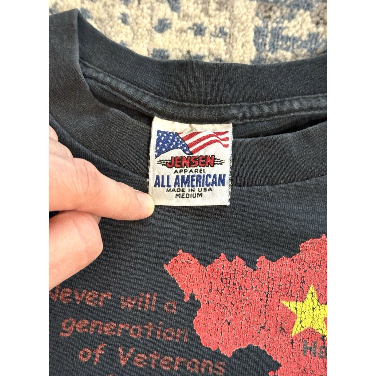 Vintage VINTAGE 90s Military Vietnam Fallen Soldiers T Shirt Sz M Black Jensen Rap Tee Mens Size US M / EU 48-50 / 2 - 4 Thumbnail