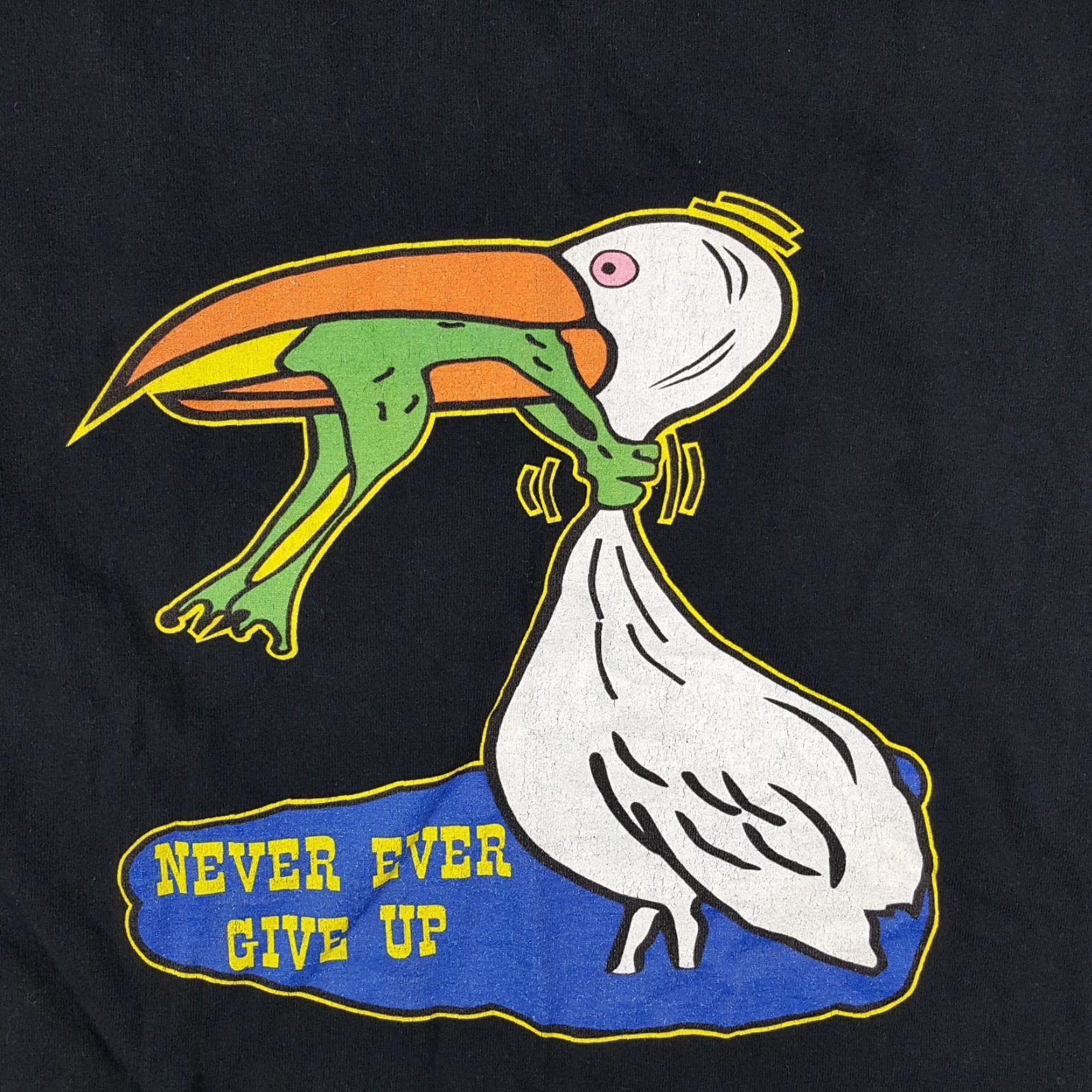Etro Vintage Faded Faded Black Men's Size 2XL T-Shirt Retro 90s Y2K Frog Bird Funny Vintage Size US XXL / EU 58 / 5 - 3 Thumbnail