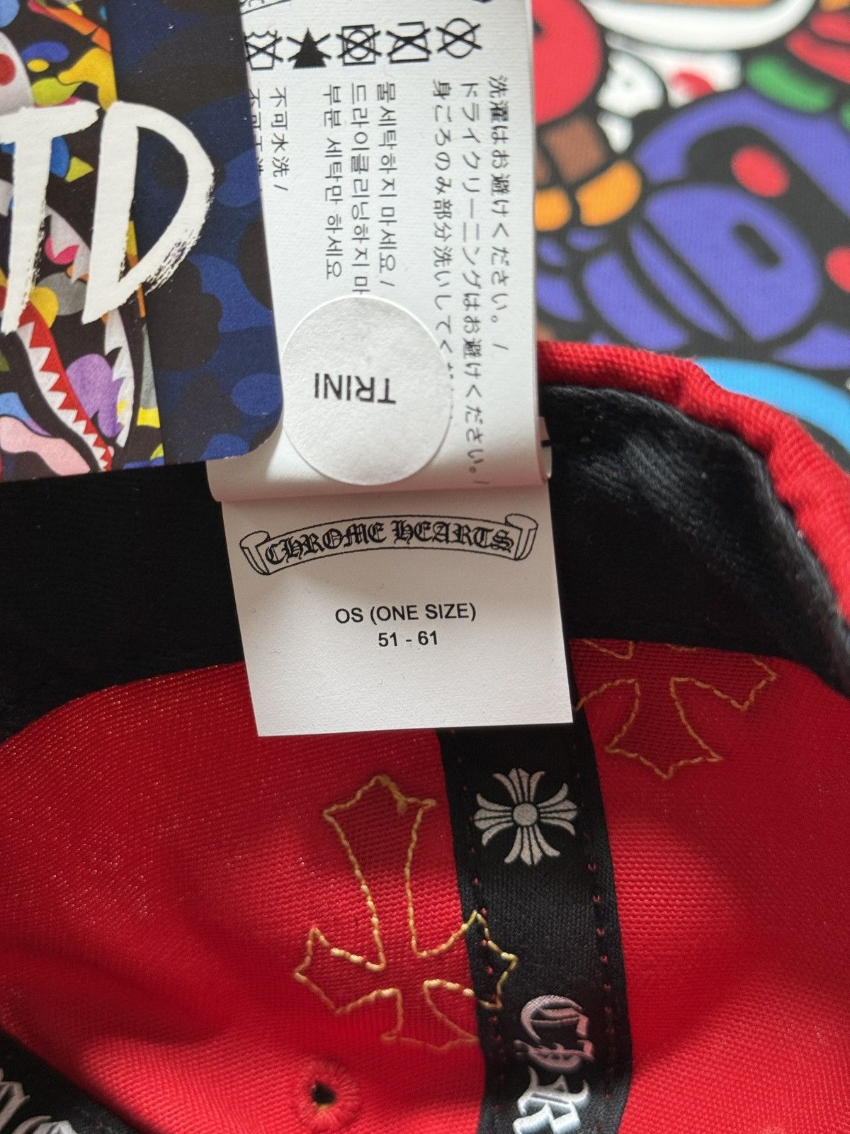 Chrome Hearts Chrome Hearts Red Embroidered Cross Patches Snapback Hat Size ONE SIZE - 8 Thumbnail