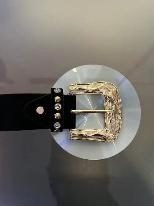 Japanese Brand × Vintage Rhinestone Gold Buckle Belt Size ONE SIZE - 3 Thumbnail