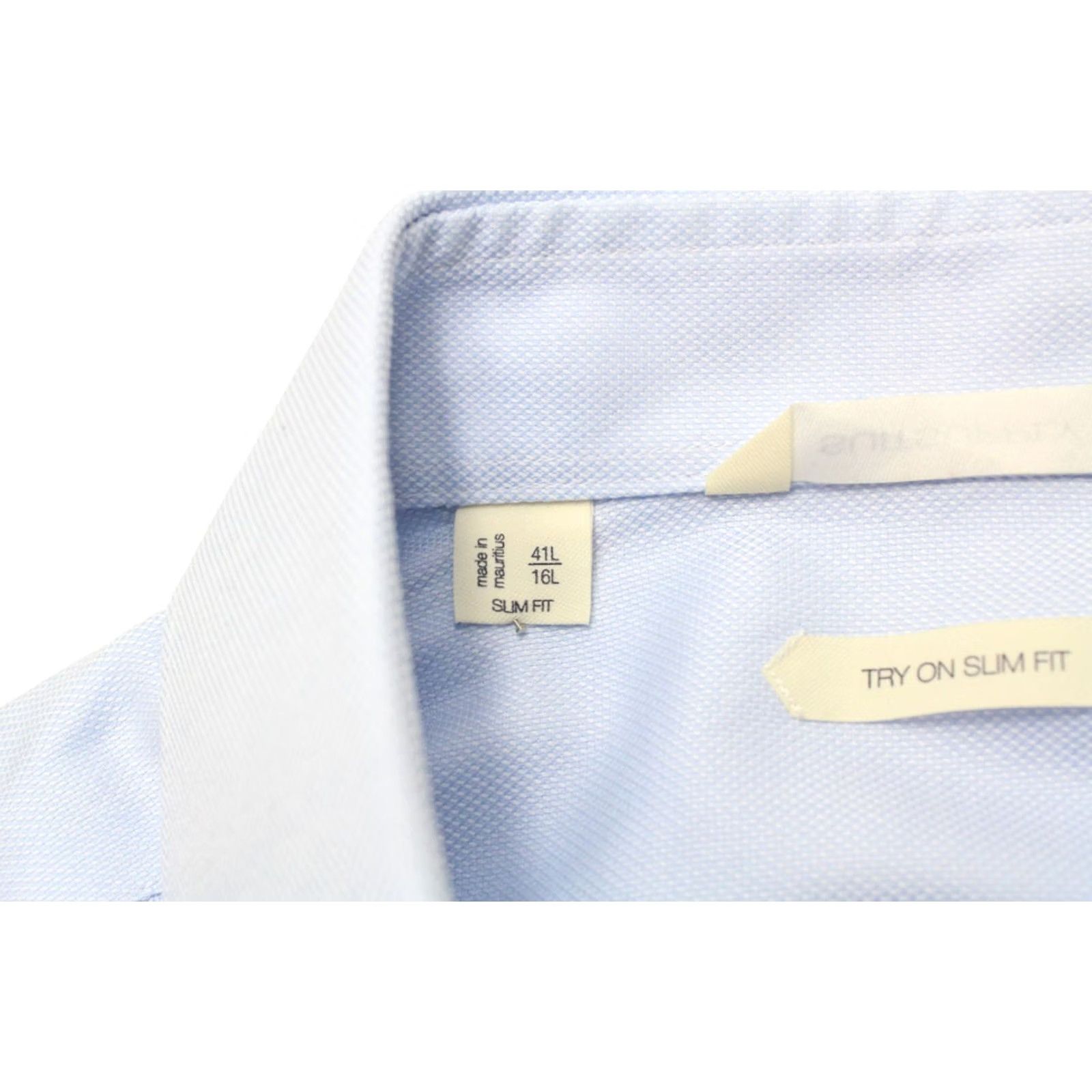 Suitsupply Suitsupply Try On Slim Fit Formal Shirt Blue Oxford Melange 41L/16L Mens Dress Shirt Button-Up Long Sleeve Size 42R - 6 Thumbnail