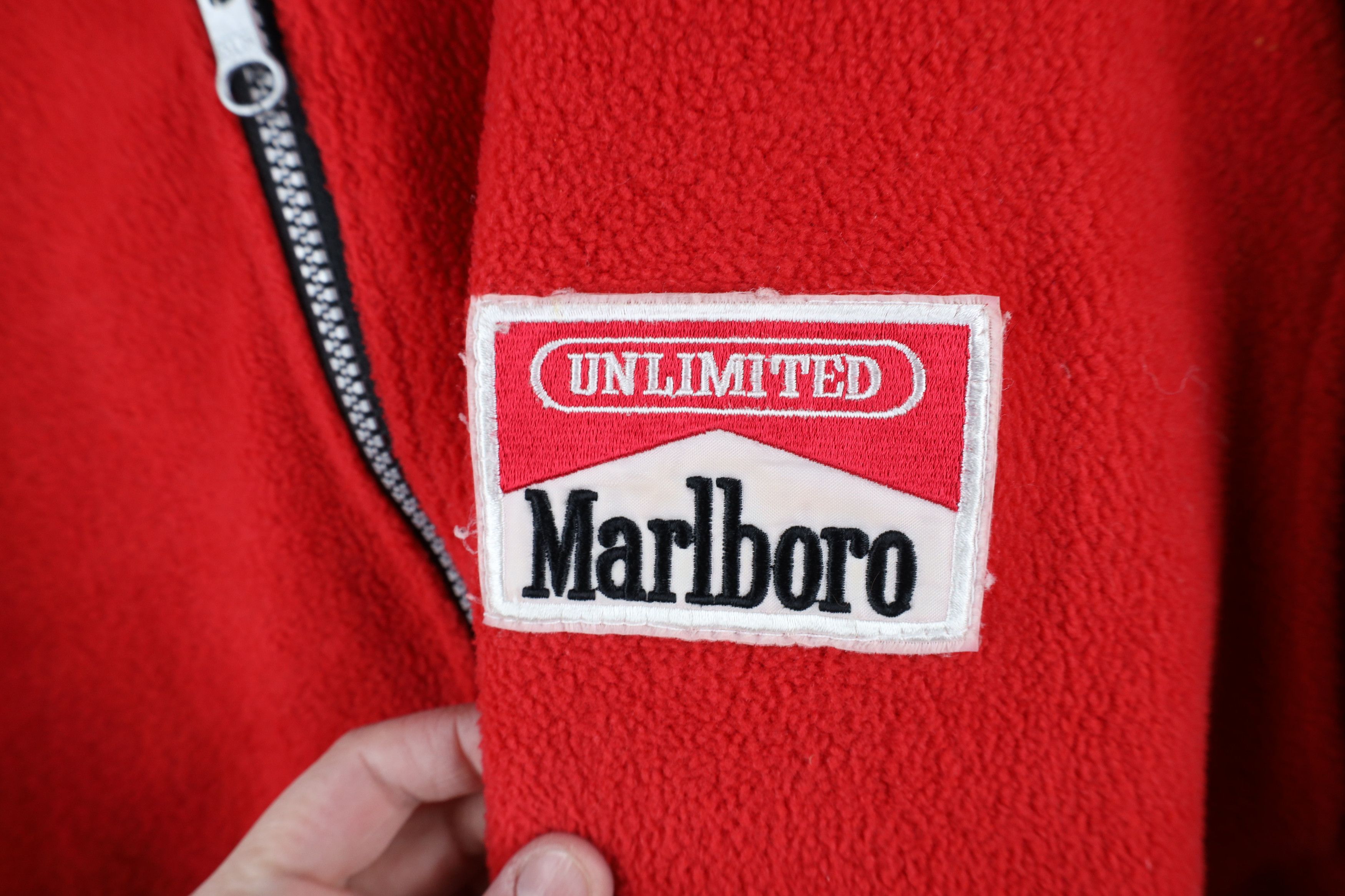 Marlboro × Vintage Vintage 90s Marlboro Reversible Half Zip Fleece Sweater Red Size US S / EU 44-46 / 1 - 4 Thumbnail
